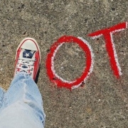 Vote written in chalk