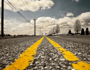 yellow lines on a road