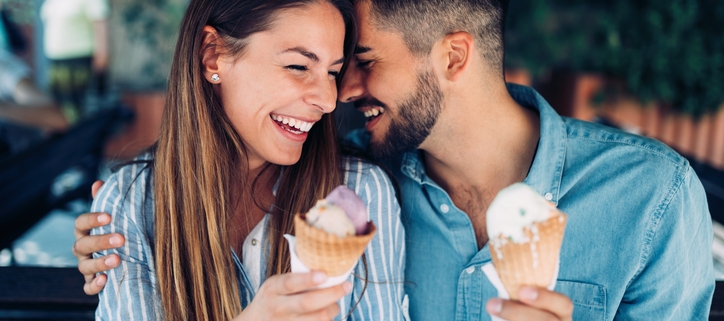 Happy couple on a date